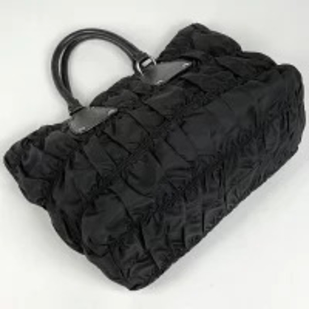 Prada Gathered Handbag Nero Bag Black Tote